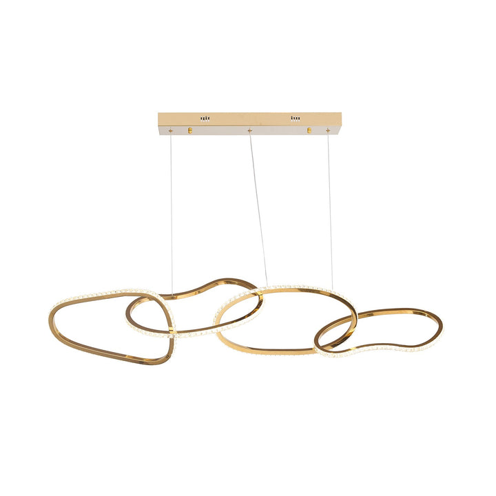 4-Light Gold Stainless Steel Chandelier With Clear Crystals by Bethel