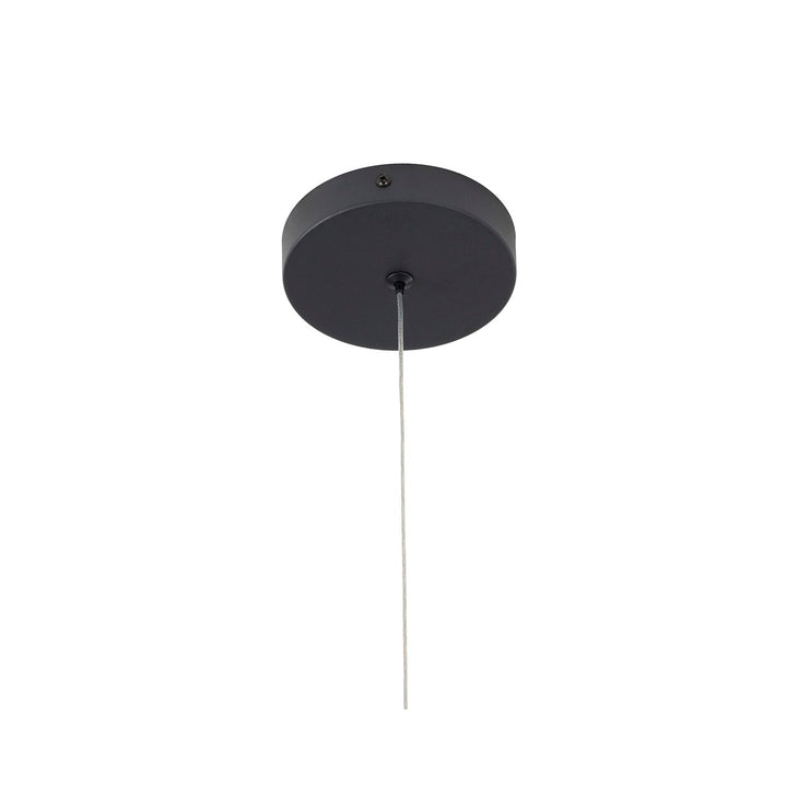 1-Light Black Cubed Pendant With A Clear Distorted Glass Shade