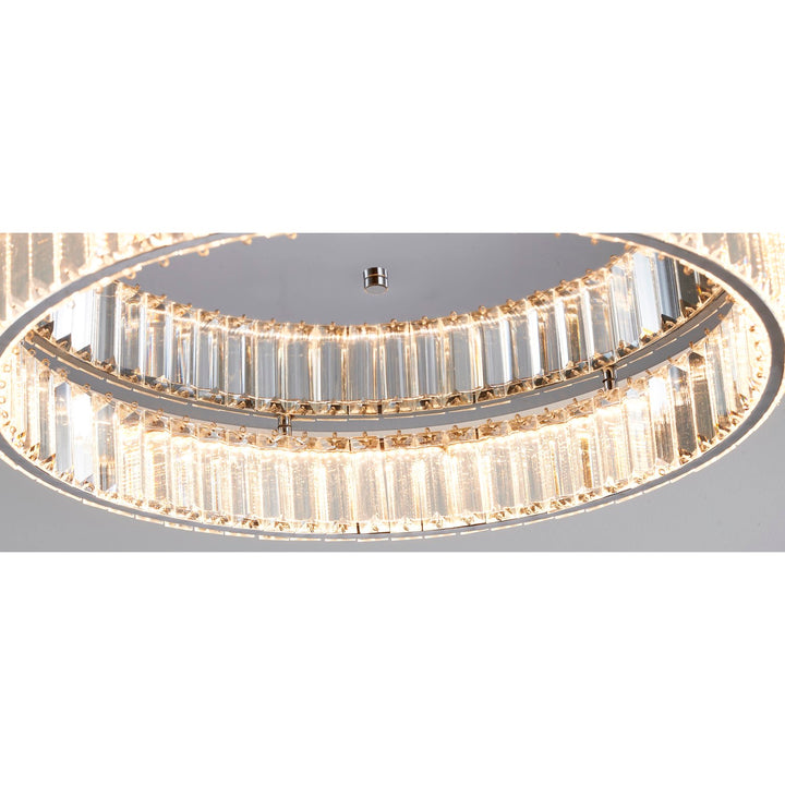 1-Light Chrome Dimmable Led Flush Mount With Clear Crystals
