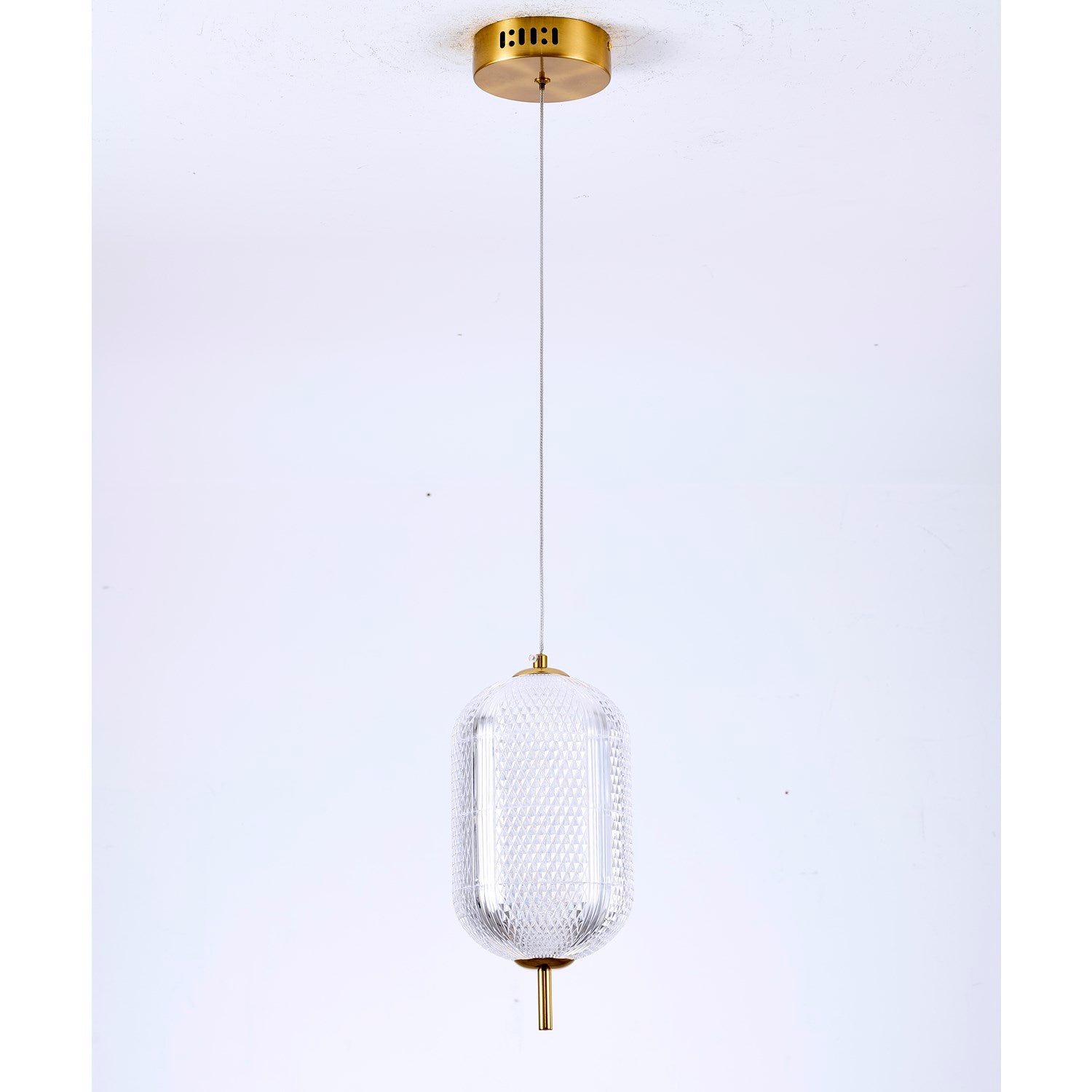 1-Light Brass Dimmable Led Single Pendant With A Clear Pc Shade