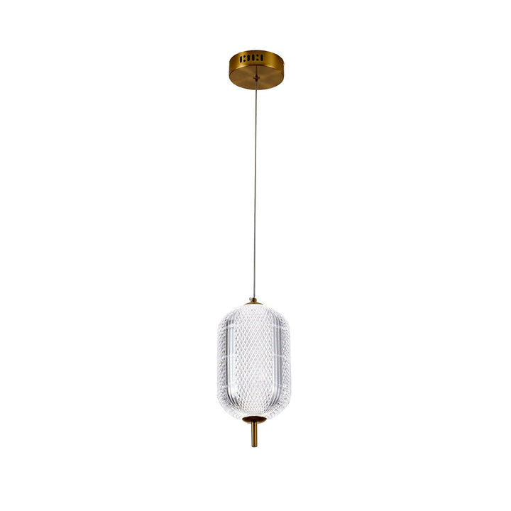 1-Light Brass Dimmable Led Single Pendant With A Clear Pc Shade