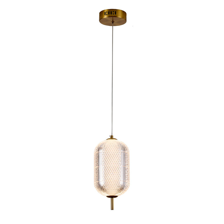 1-Light Brass Dimmable Led Single Pendant With A Clear Pc Shade