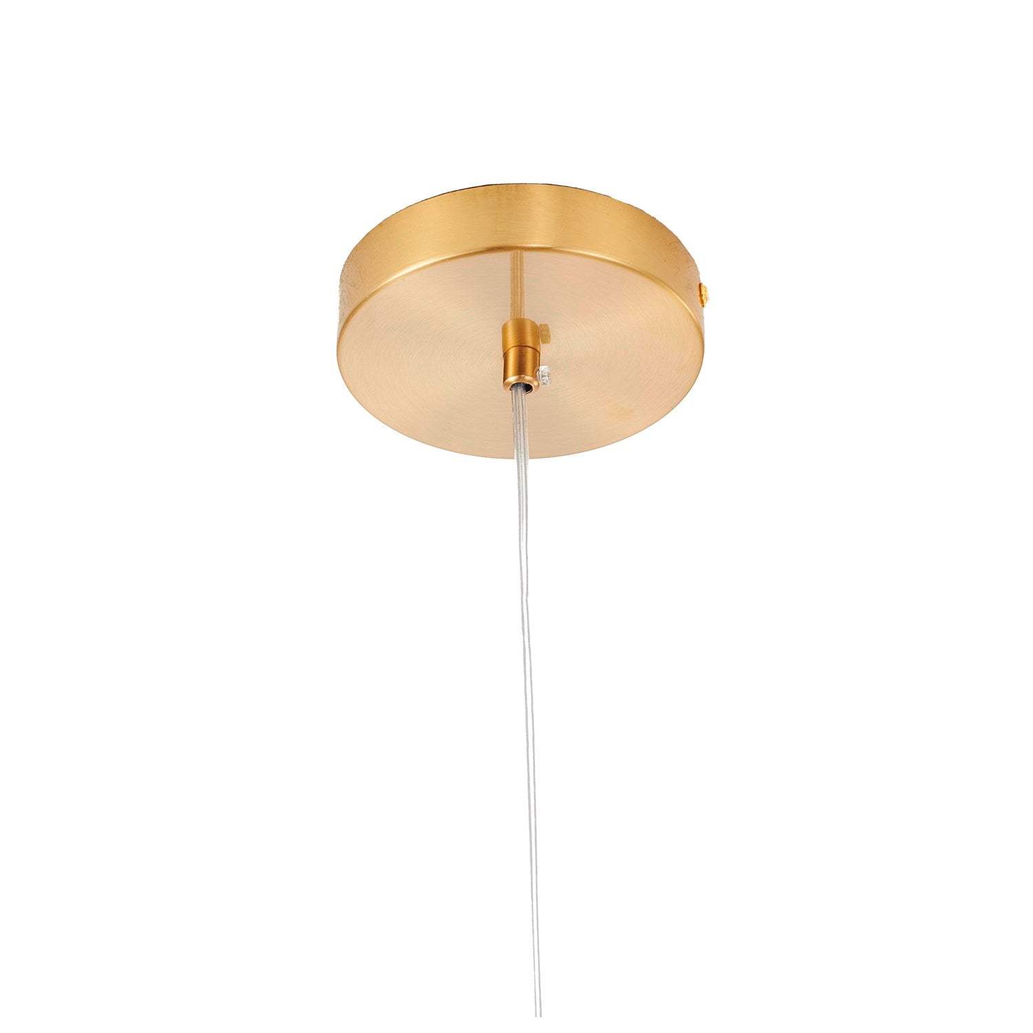 1-Light Brass Steel Single Pendant With Clear Crystal Beaded Ball