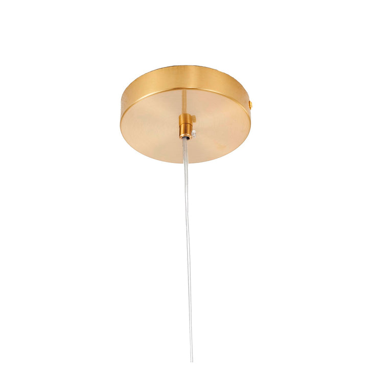 1-Light Brass Steel Single Pendant With Clear Crystal Beaded Ball
