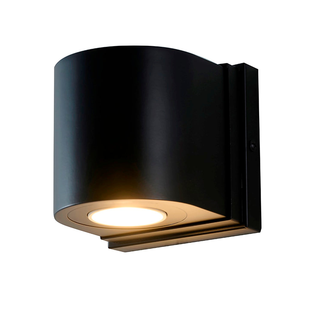 1-Light Satin Black Metal Wall Sconce by Bethel