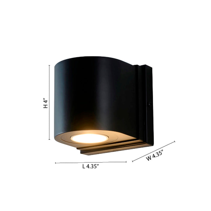 1-Light Satin Black Metal Wall Sconce