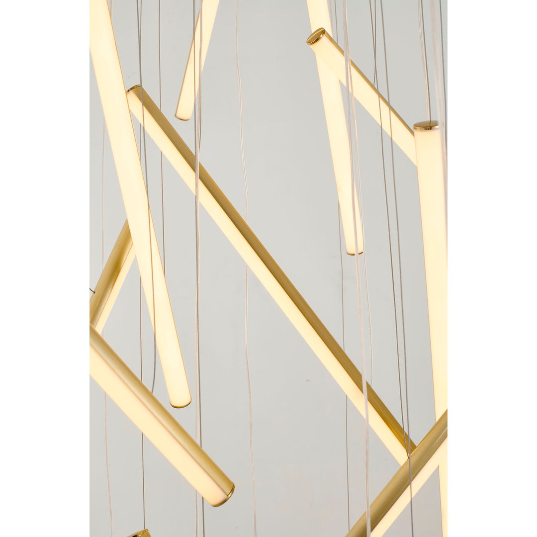 18-Light Brass Metal Led Chandelier With White Acrylic Diffusers