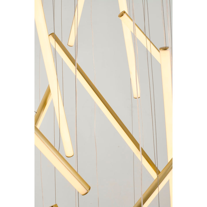 18-Light Brass Metal Led Chandelier With White Acrylic Diffusers