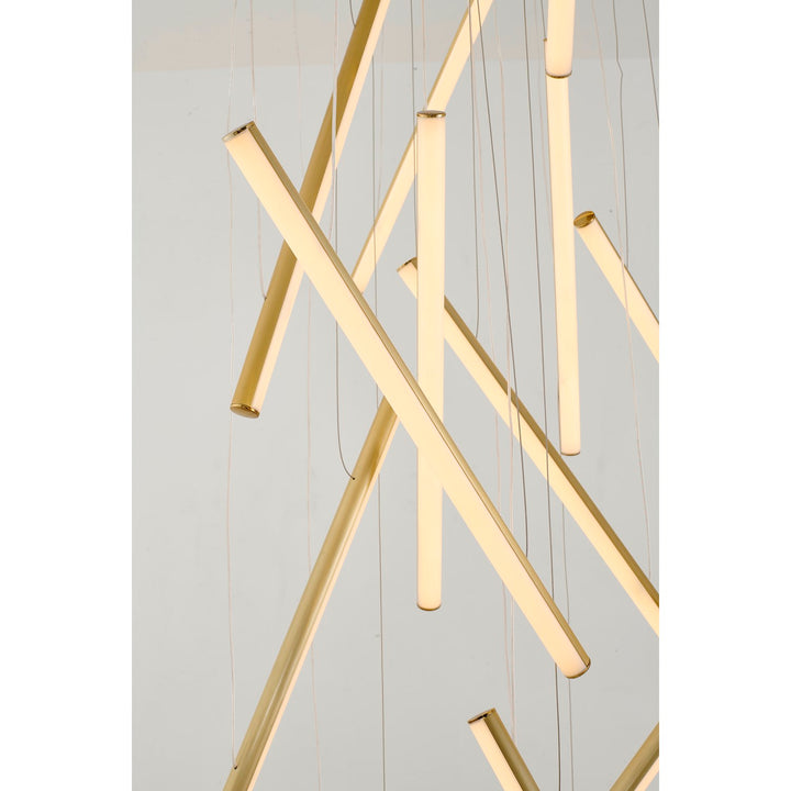 18-Light Brass Metal Led Chandelier With White Acrylic Diffusers