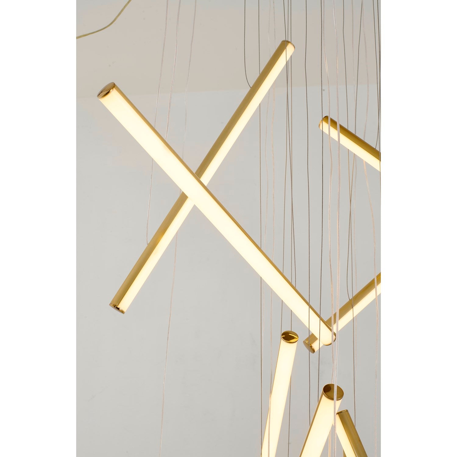 12-Light Brass Metal Led Chandelier With White Acrylic Diffusers