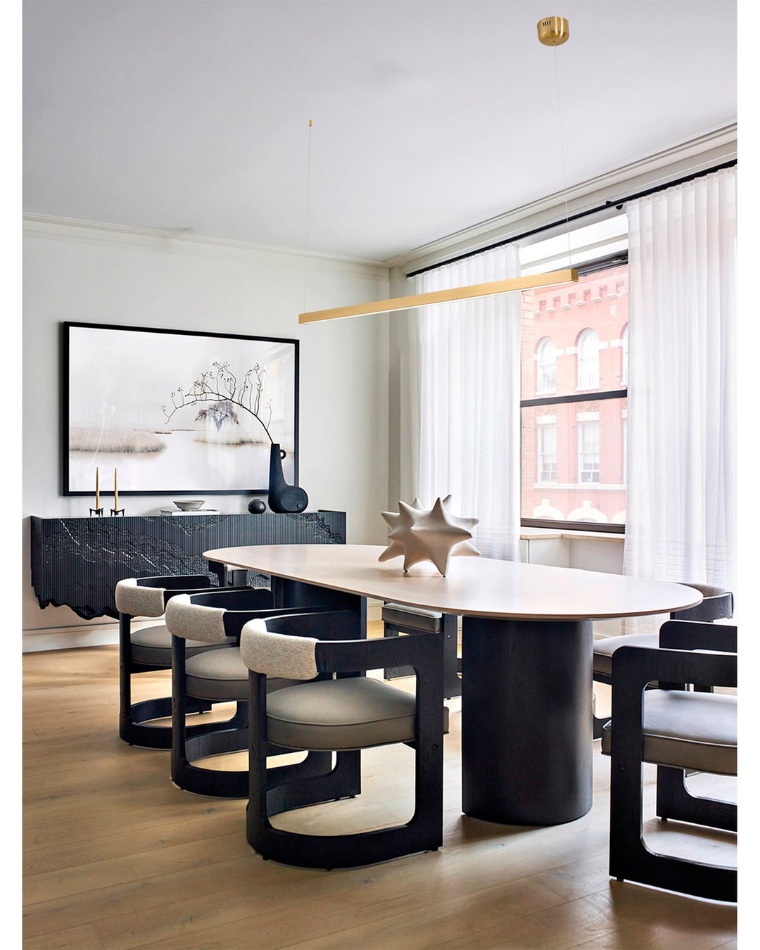 1-Light Brass Led Chandelier With A White Acrylic Diffuser