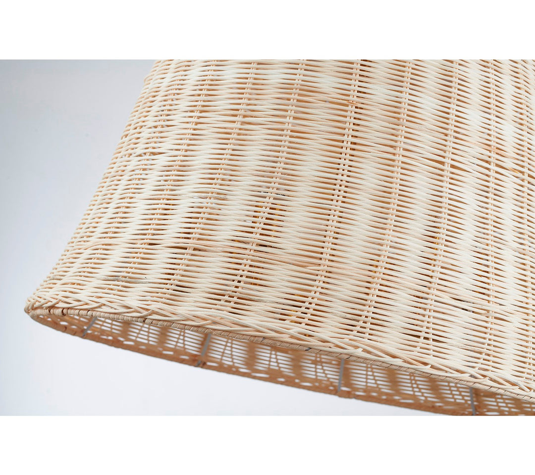 6-Light Brass Chandelier With A Natural White Wood Vine Basket Shade