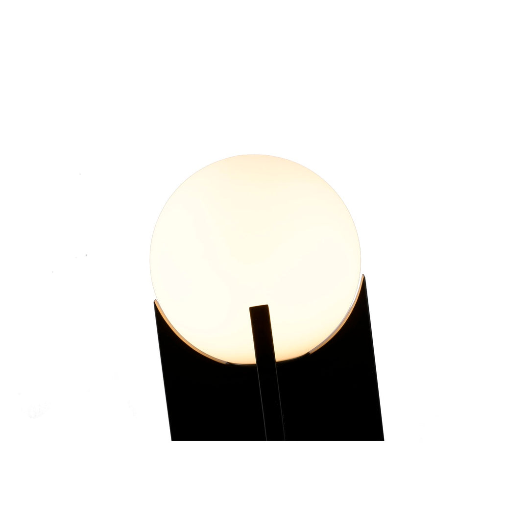1-Light Table Lamp With A Stain Brass Stainless Steel Base, Black Iron Body