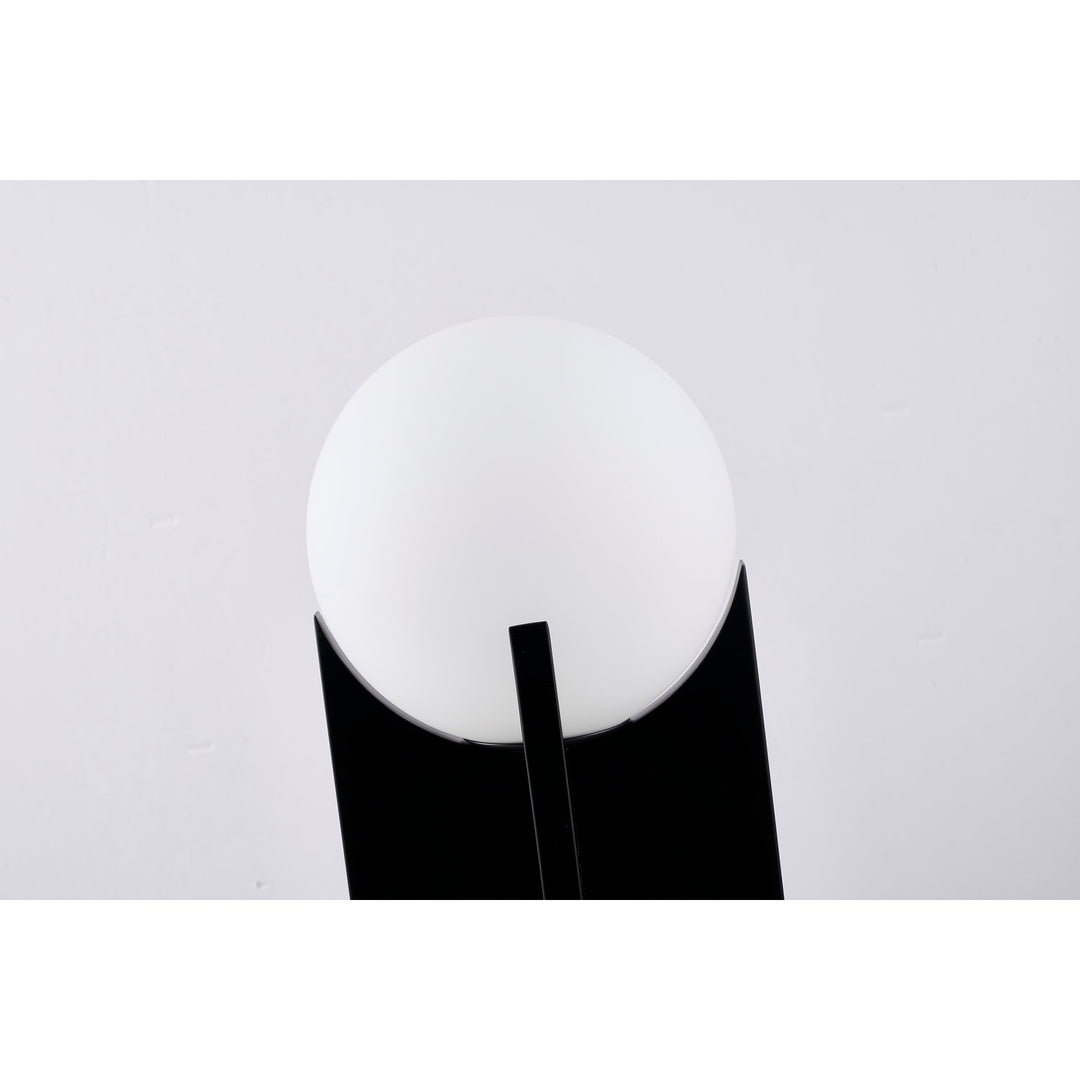 1-Light Table Lamp With A Stain Brass Stainless Steel Base, Black Iron Body
