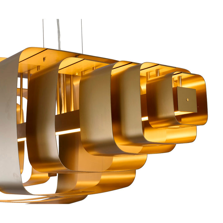 1-Light Satin Brass Stainless Steel Led Chandelier
