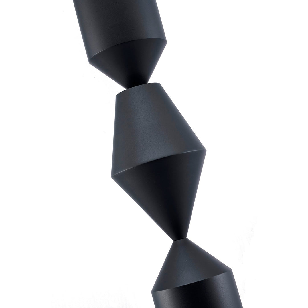 1-Light Black Iron Floor Lamp With A White Acrylic Shade
