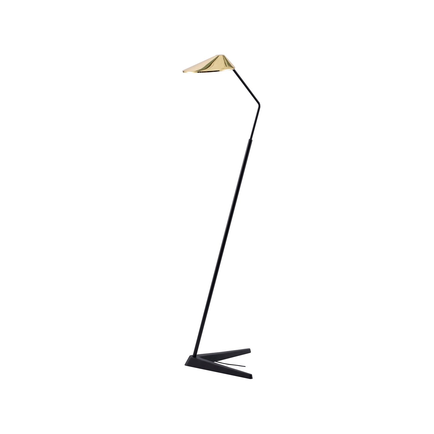 1-Light Black Aluminum Led Floor Lamp With A Shade And Clear Crystal Cover by Bethel