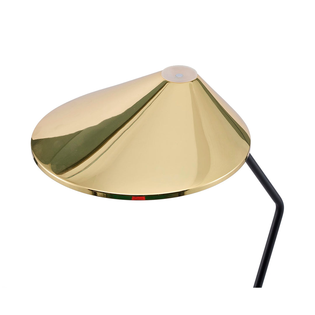 1-Light Black Aluminum Led Floor Lamp With A Shade And Clear Crystal Cover