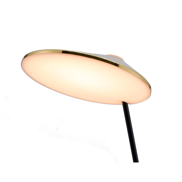 1-Light Black Aluminum Led Floor Lamp With A Shade And Clear Crystal Cover