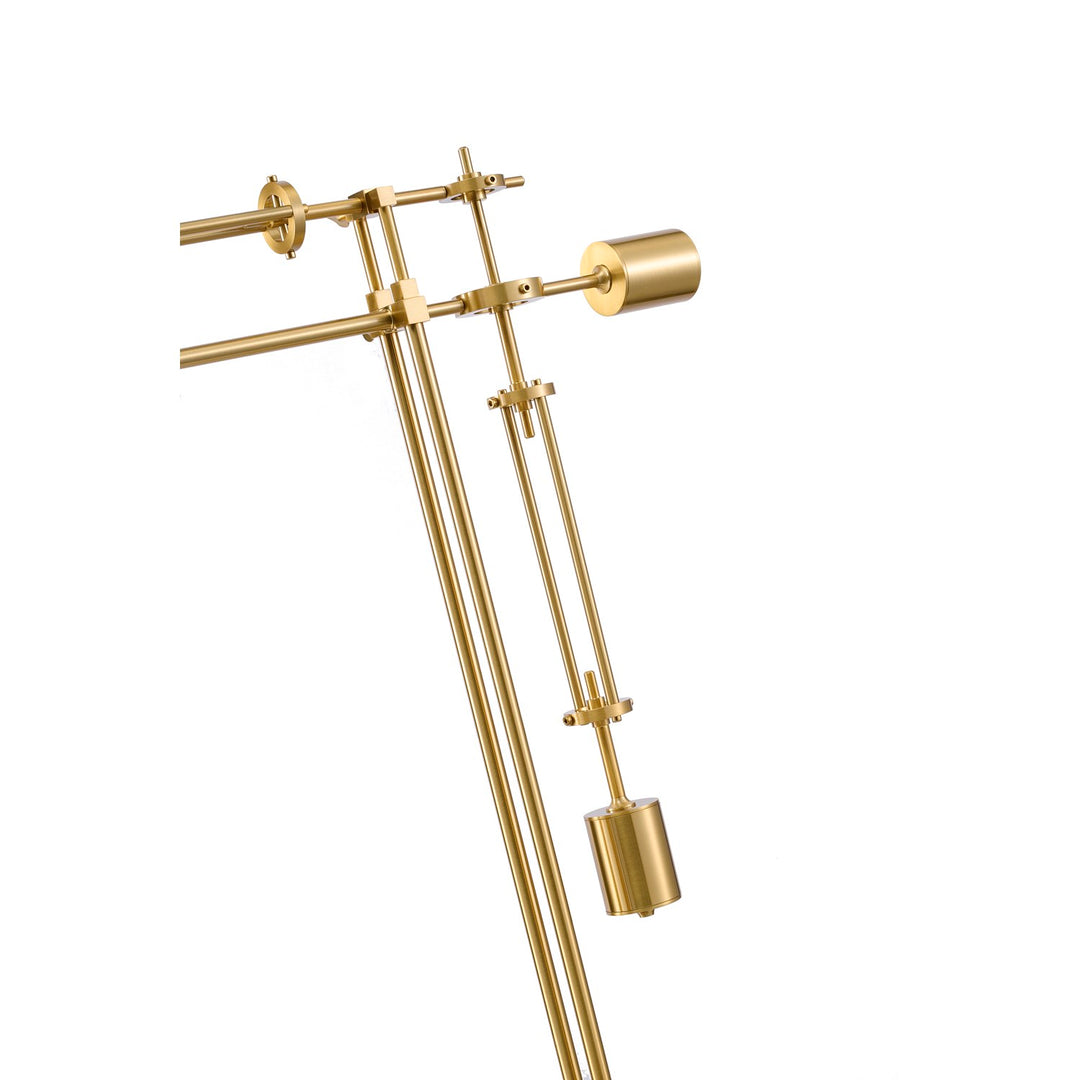 1-Light Brass Iron Led Table Lamp With A Shade And A Black Alabaster Base