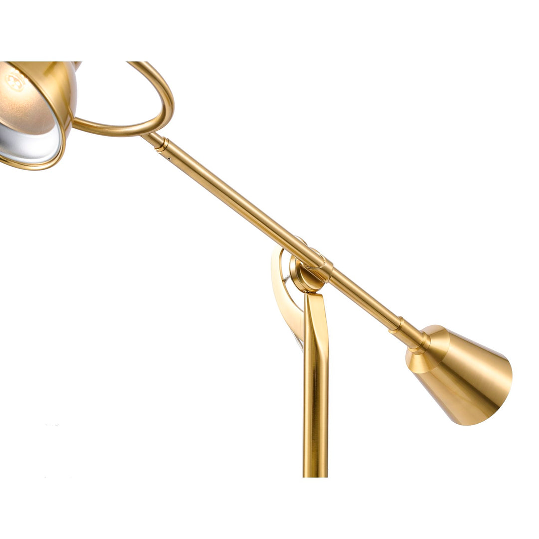 1-Light Brass Iron Table Lamp With A Shade And Clear Glass Cover