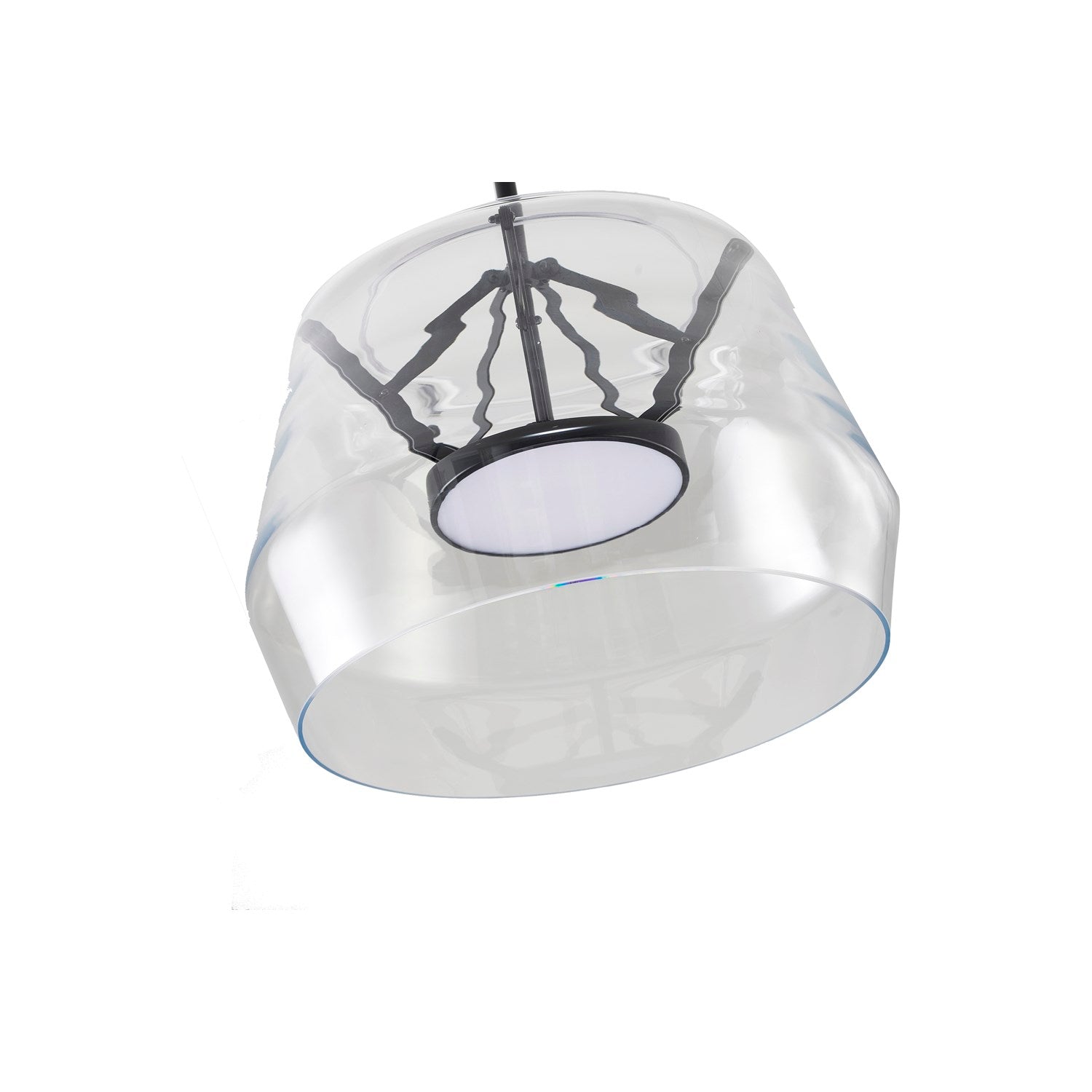 1-Light Black Led Pendant With A Clear Glass Shade