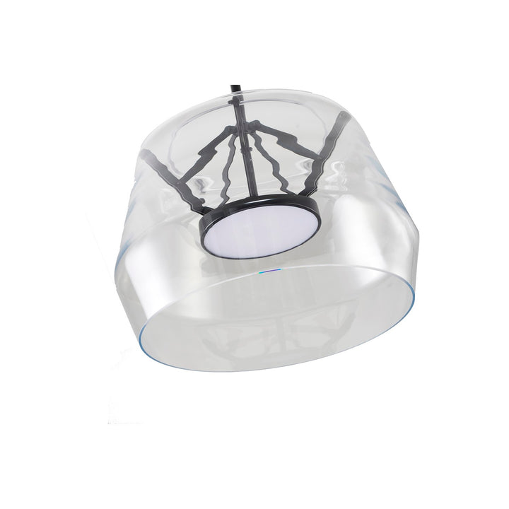 1-Light Black Led Pendant With A Clear Glass Shade