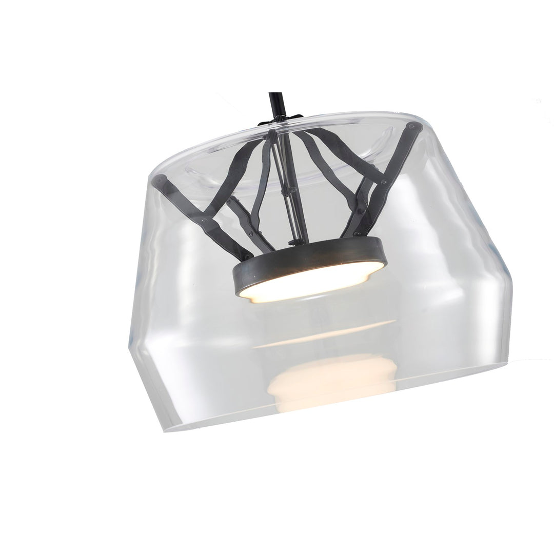 1-Light Black Led Pendant With A Clear Glass Shade