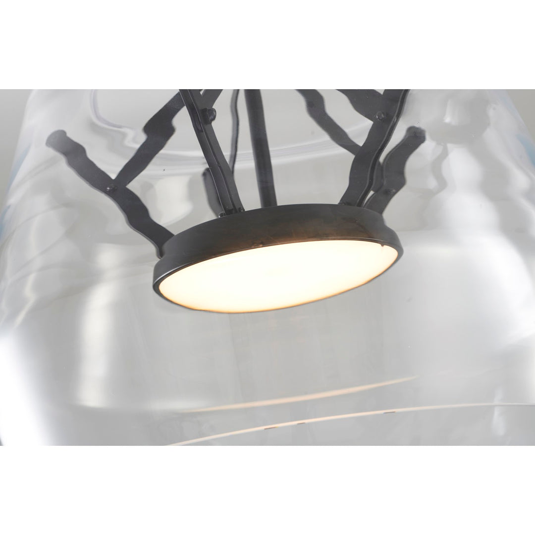 1-Light Black Led Pendant With A Clear Glass Shade