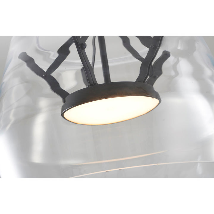 1-Light Black Led Pendant With A Clear Glass Shade