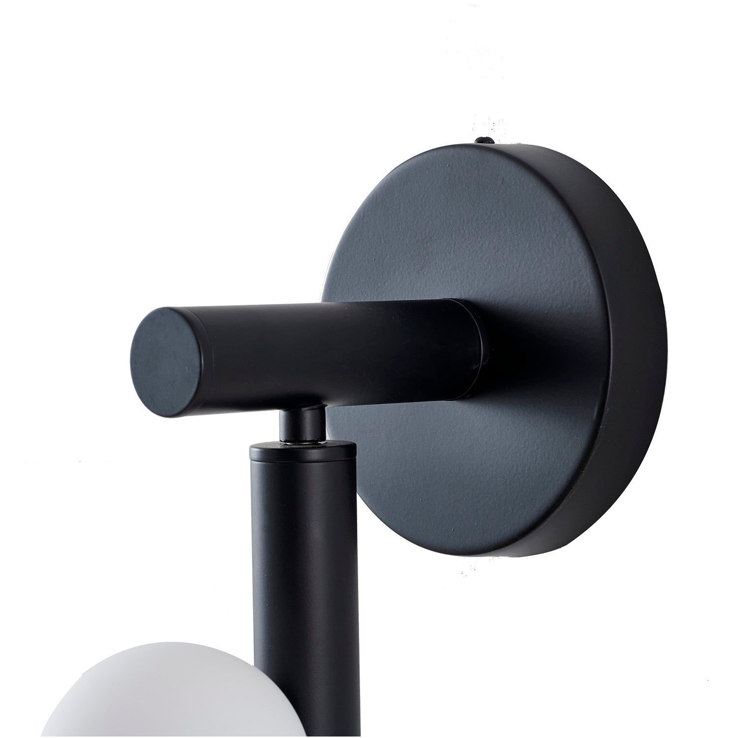 3-Light Matte Black Metal Wall Sconce With Whtie Glass Shades