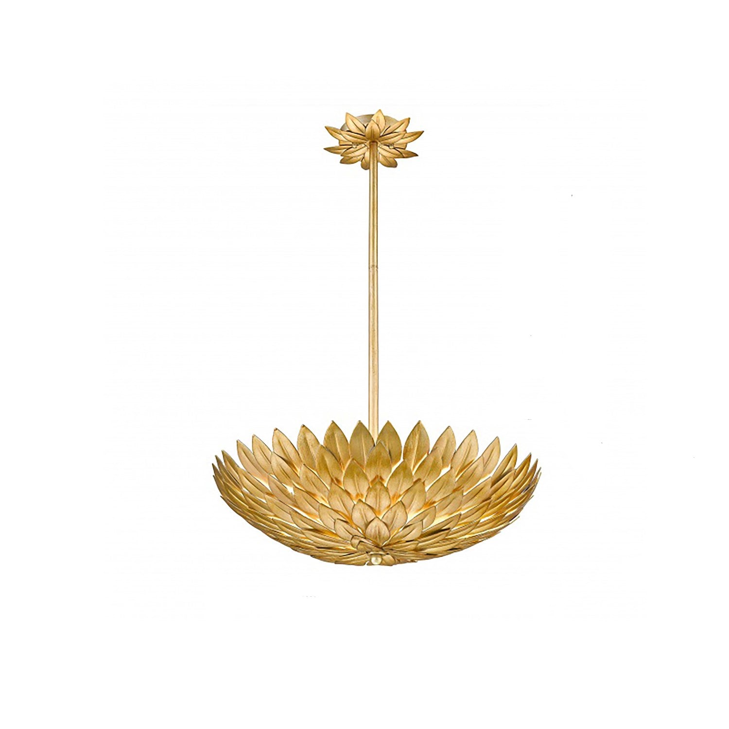 5-Light Gold Metal Leaf Chandelier by Bethel