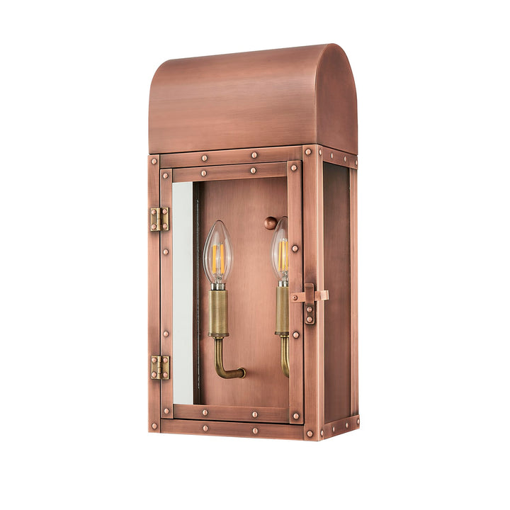 16.75 In. 2-Light Antique Copper Outdoor Wall Lantern With Clear Glass Panes by Acclaim Lighting