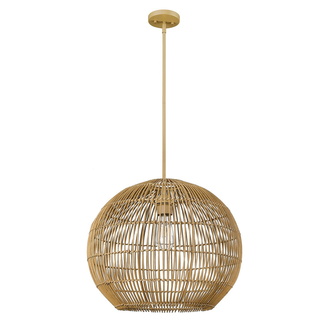Coastal 19.25 In. Camel Rattan 1-Light Pendant by Acclaim Lighting