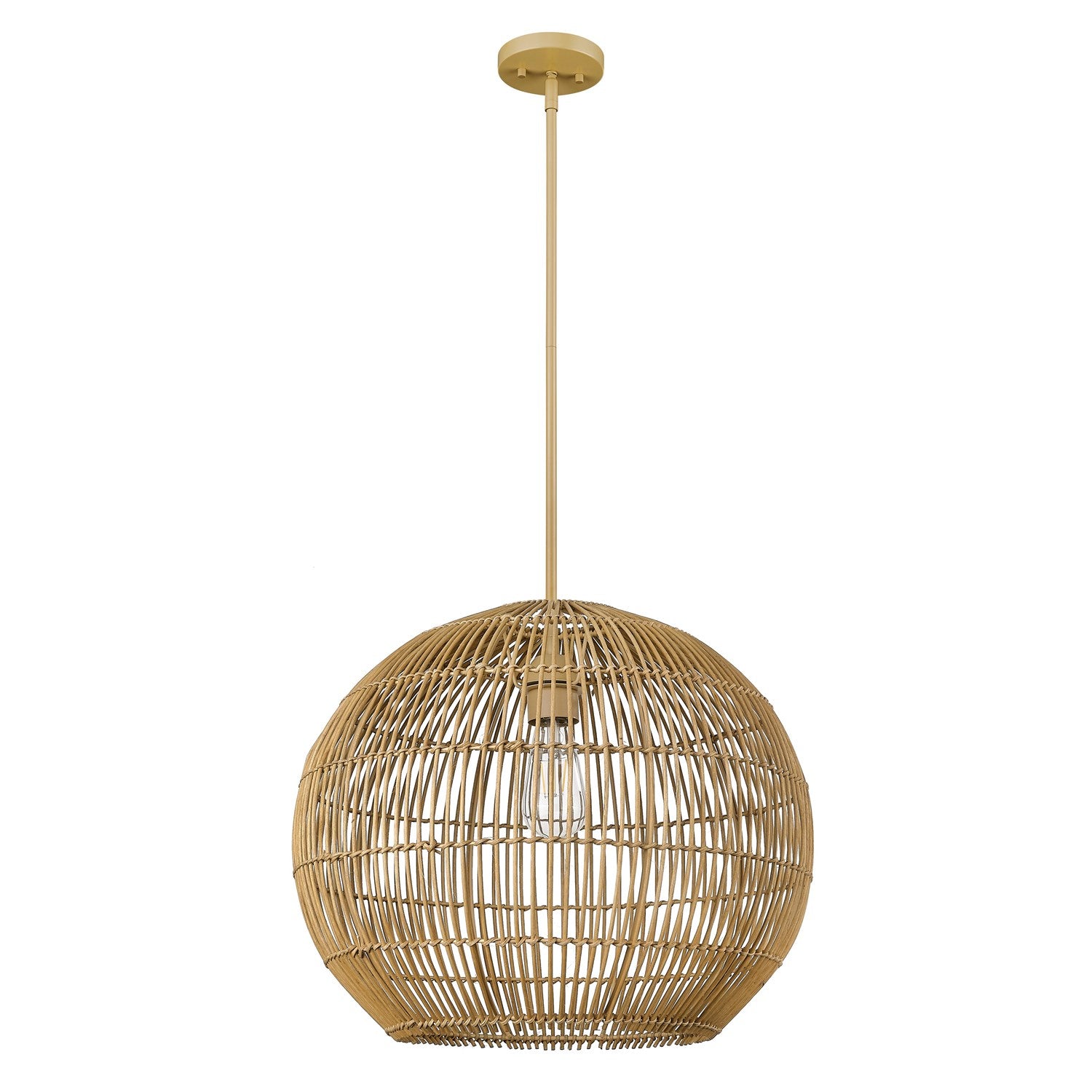 Coastal 19.25 In. Camel Rattan 1-Light Pendant by Acclaim Lighting