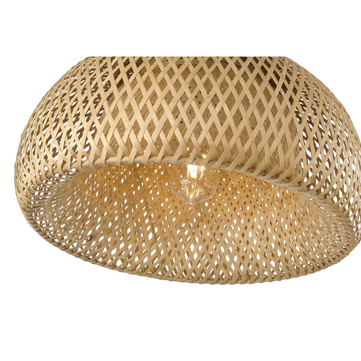 Coastal 18 In. Natural Bamboo 1-Light Pendant