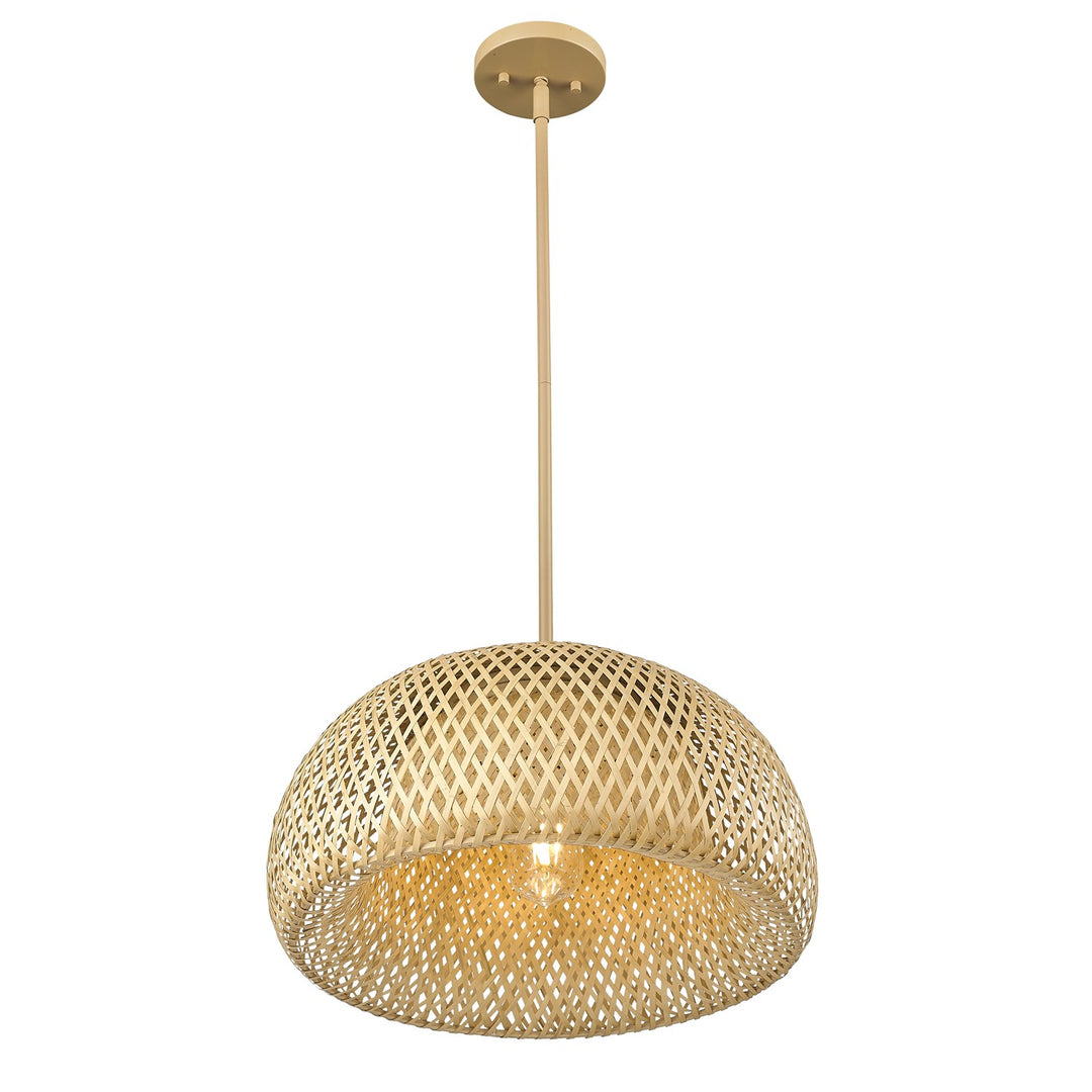 Coastal 18 In. Natural Bamboo 1-Light Pendant