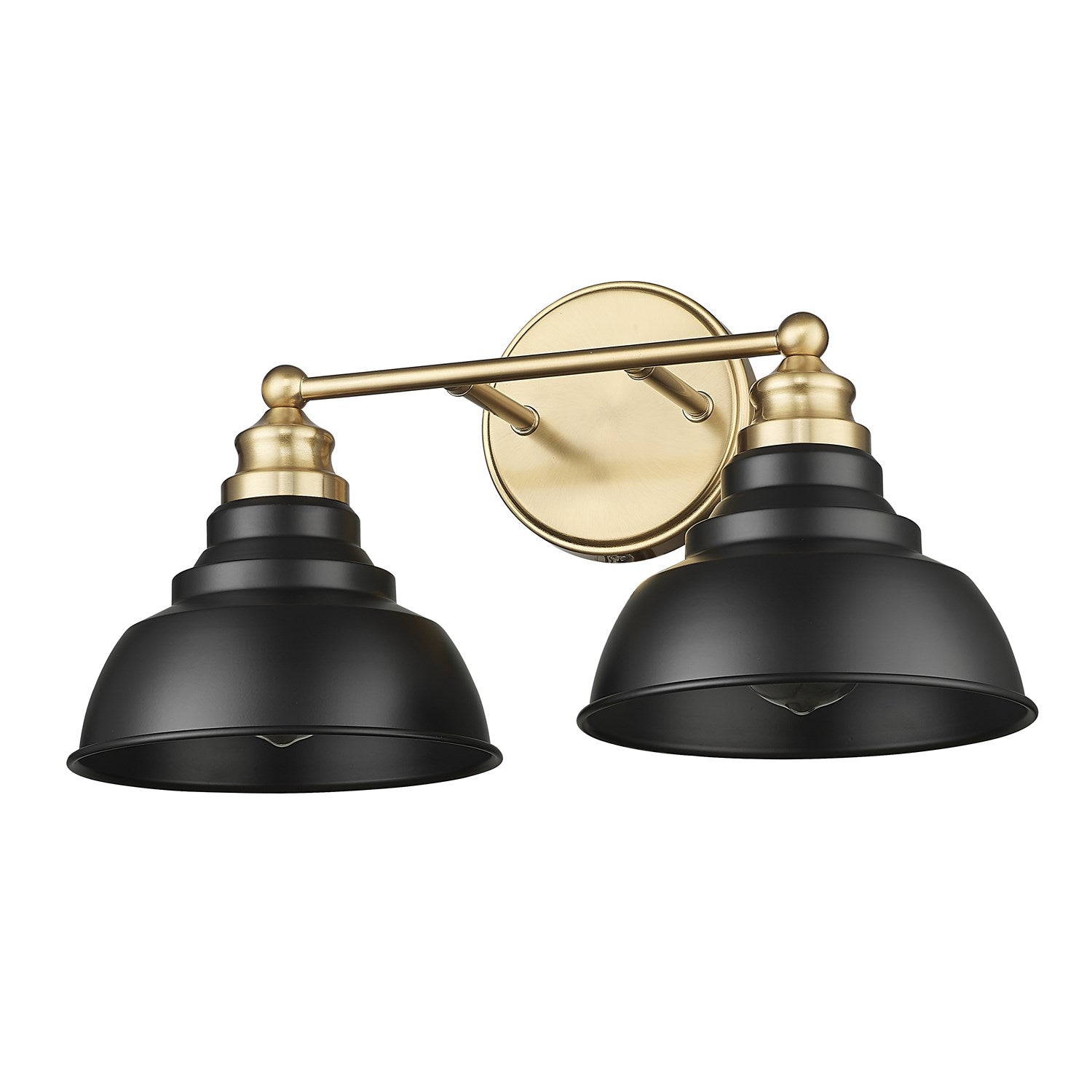 18 In. Matte Black And Brass 2-Light Vanity