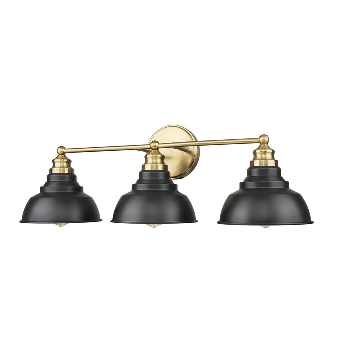 28 In. Matte Black And Brass 3-Light Vanity by Acclaim Lighting