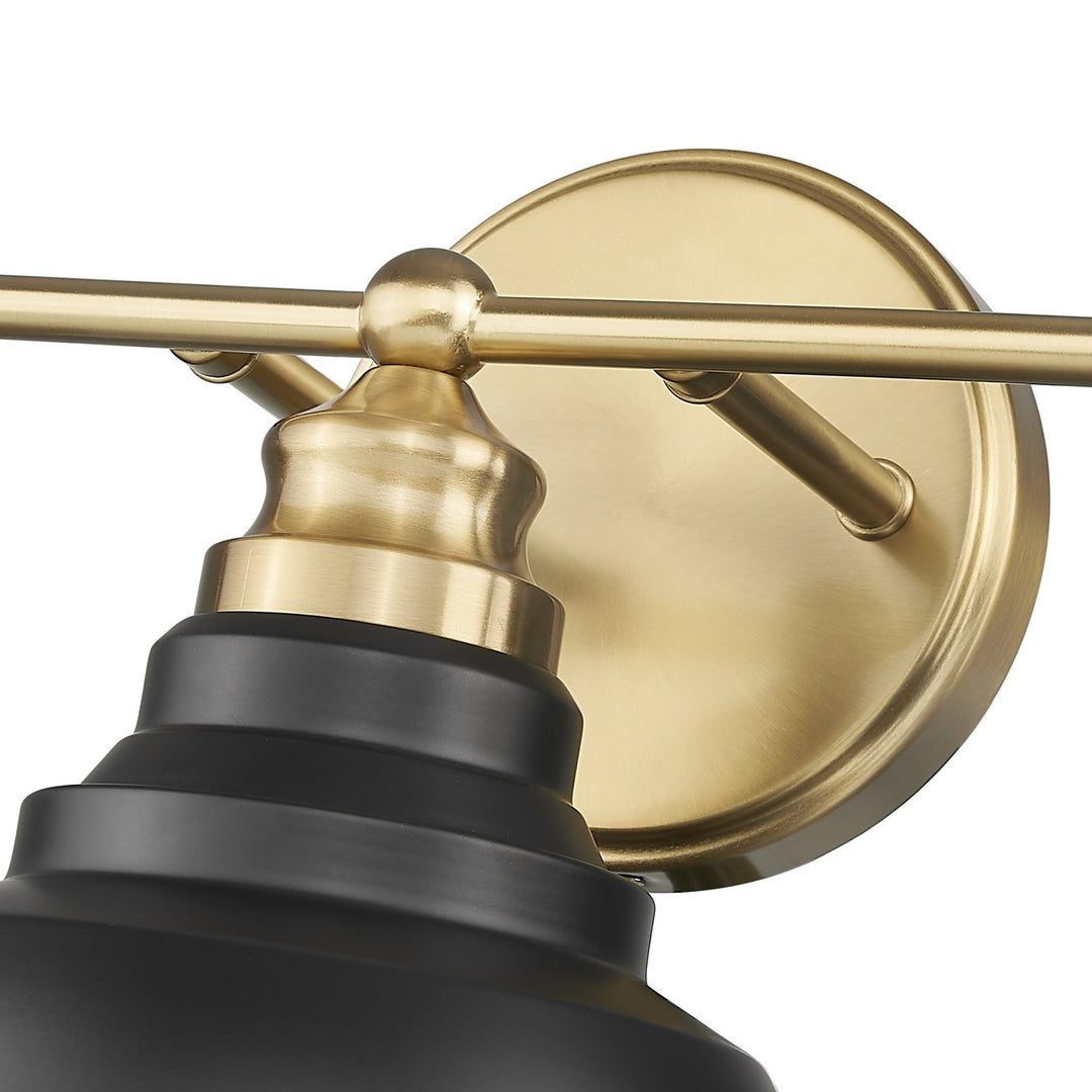 28 In. Matte Black And Brass 3-Light Vanity