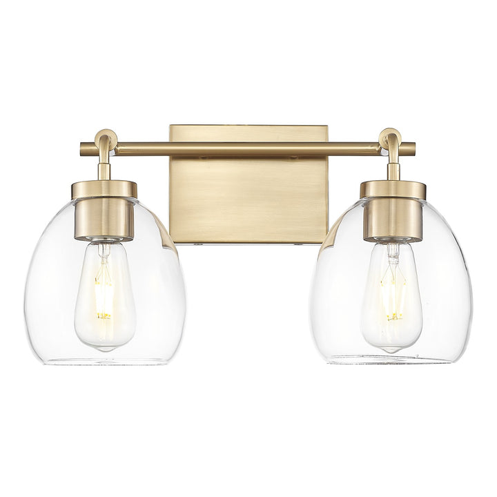 16 In. Brass 2-Light Vanity With Clear Glass Globes by Acclaim Lighting