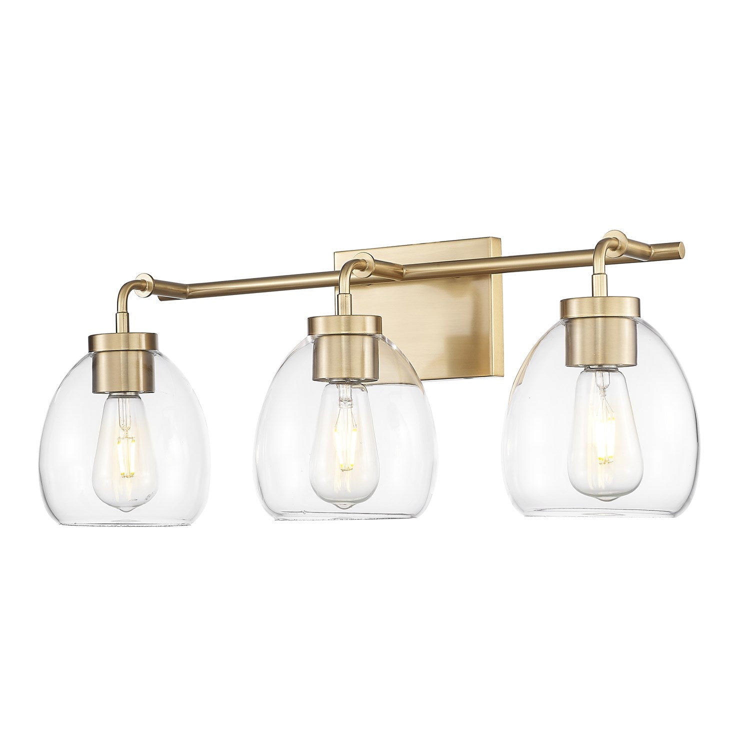 24 In. Brass 3-Light Vanity With Clear Glass Globes by Acclaim Lighting
