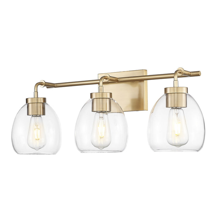 24 In. Brass 3-Light Vanity With Clear Glass Globes by Acclaim Lighting