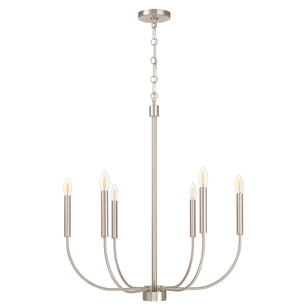 Traci 6 Light Chandelier In Brushed Polished Nickel by Craftmade