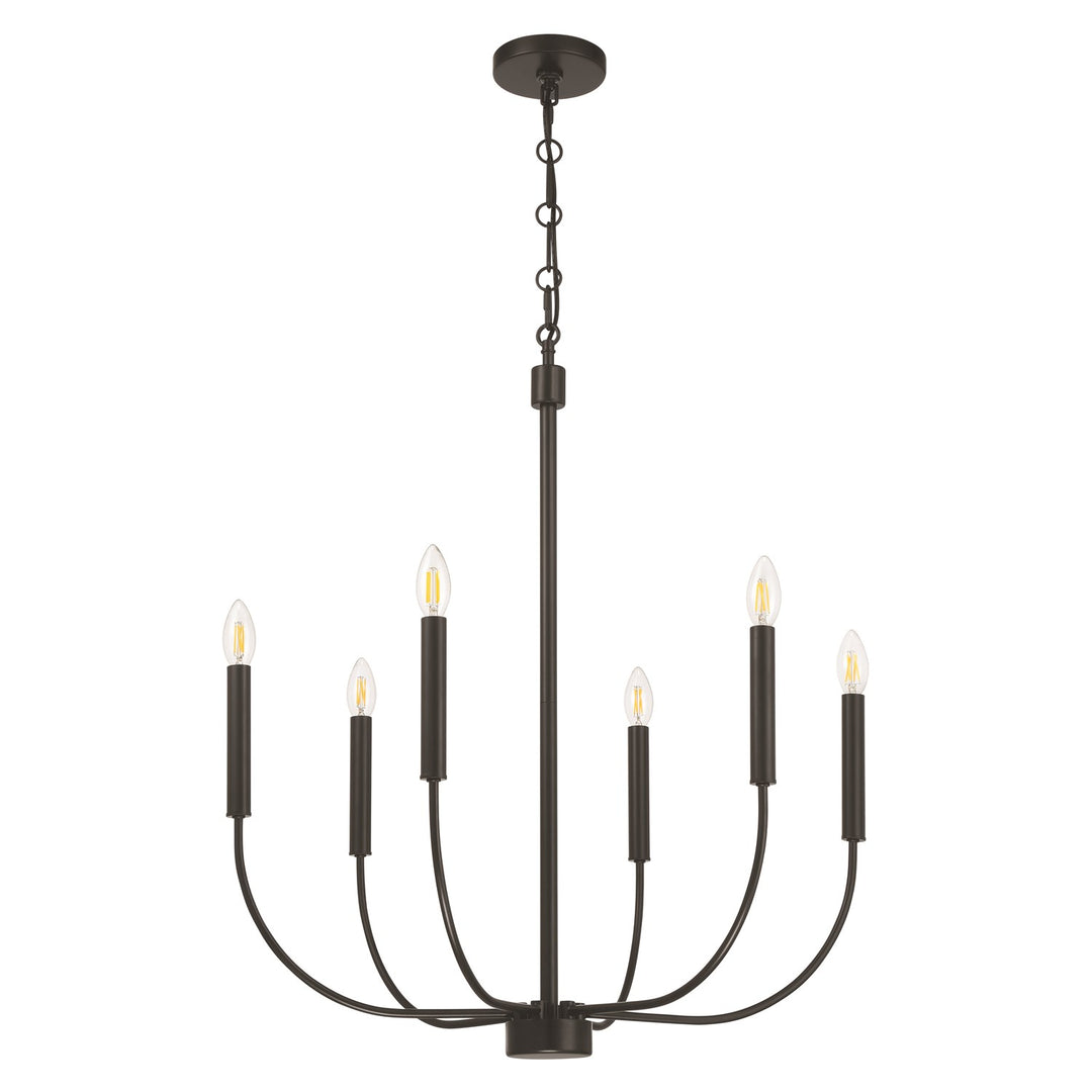Traci 6 Light Chandelier In Flat Black by Craftmade
