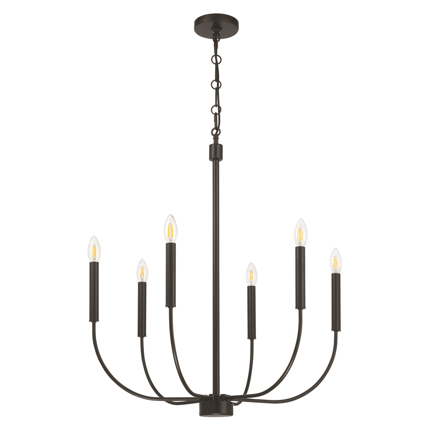 Traci 6 Light Chandelier In Flat Black by Craftmade
