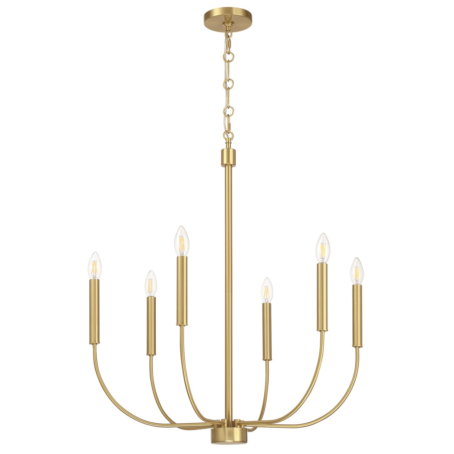 Traci 6 Light Chandelier In Satin Brass by Craftmade