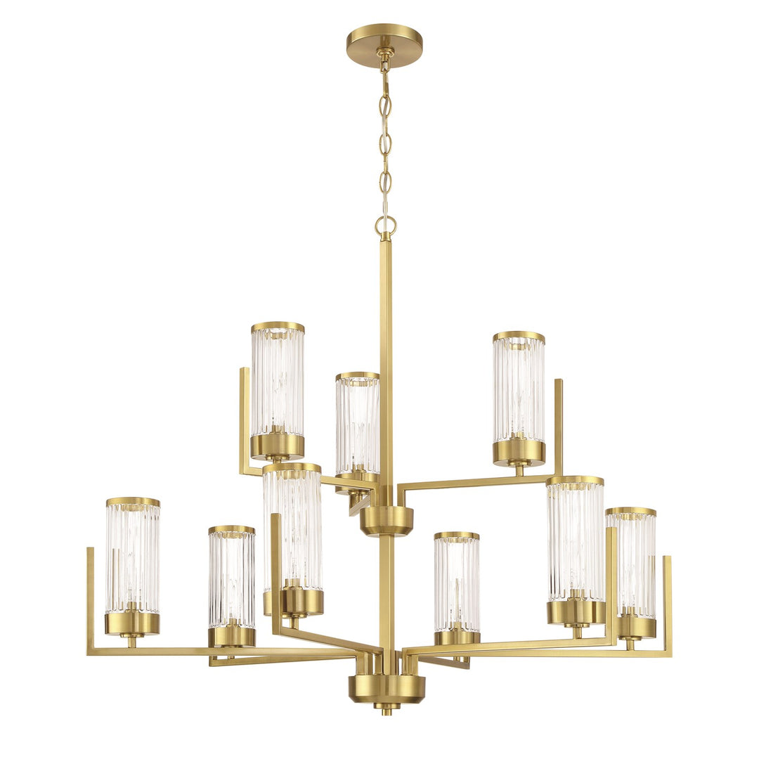 Whittley 9 Light Chandelier In Satin Brass by Craftmade