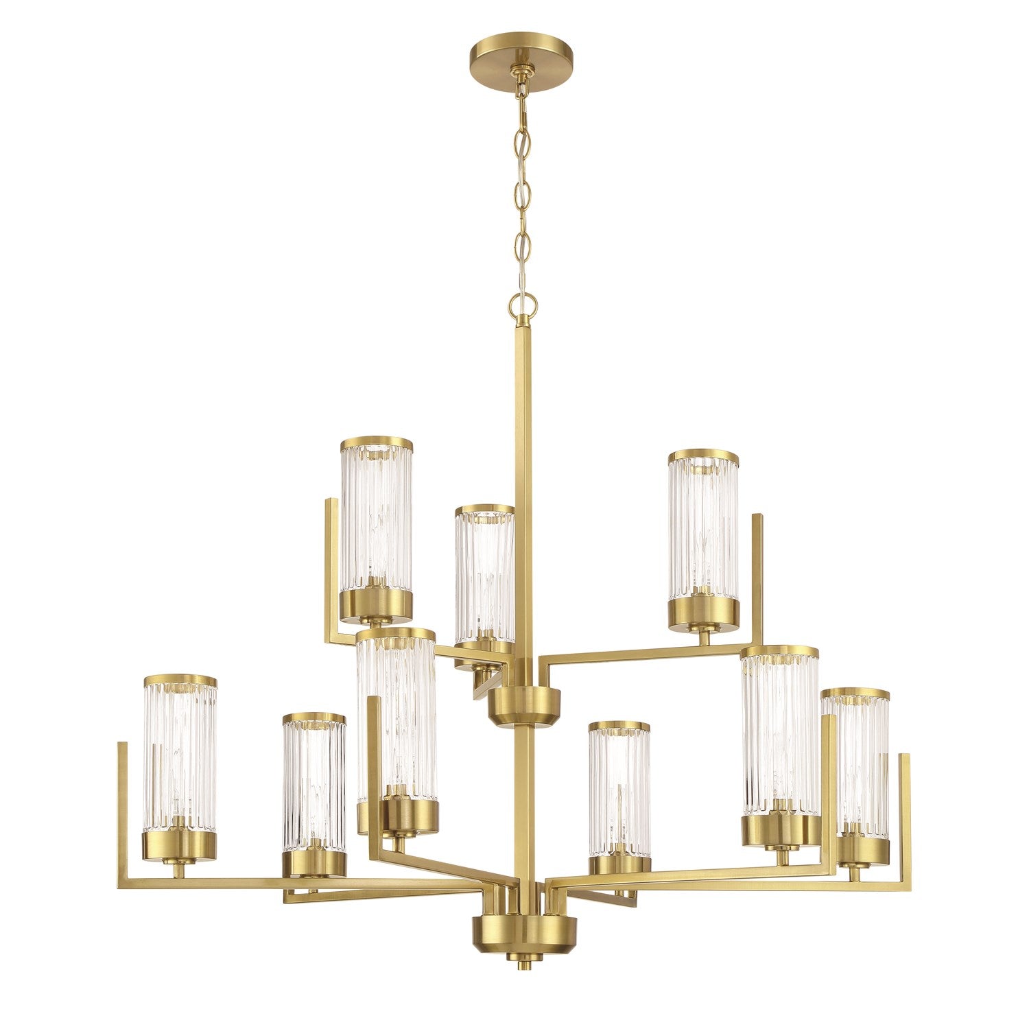 Whittley 9 Light Chandelier In Satin Brass by Craftmade