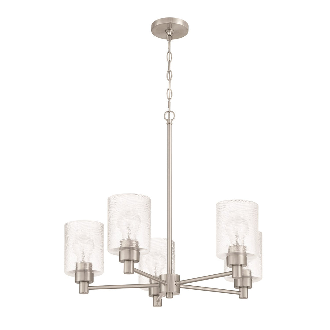 Lyndsey 5 Light Chandelier In Brushed Polished Nickel by Craftmade